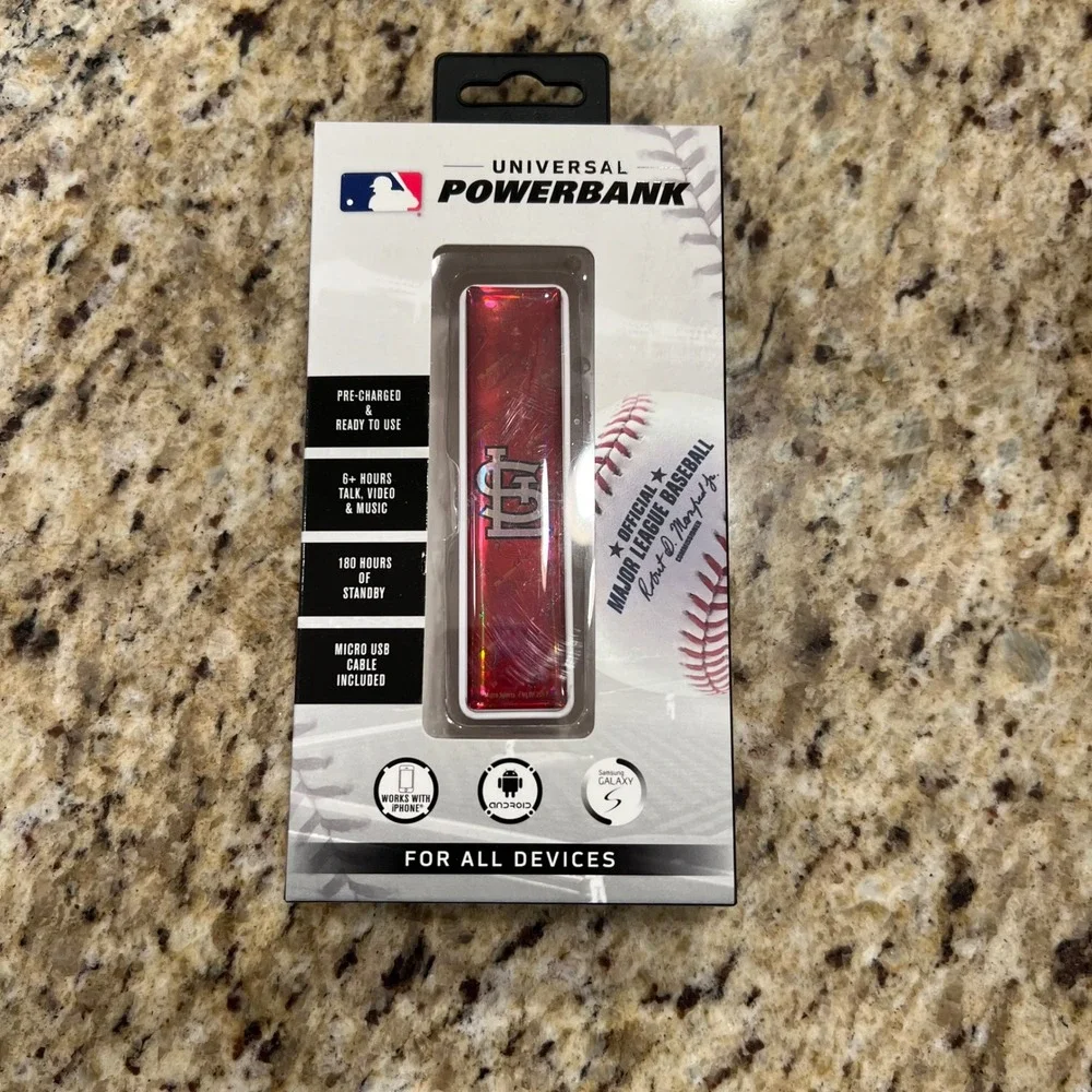 MLB St Louis Cardinals Universal Powerbank 2600mAh Mizco MLB-PW1K-CRDS Red